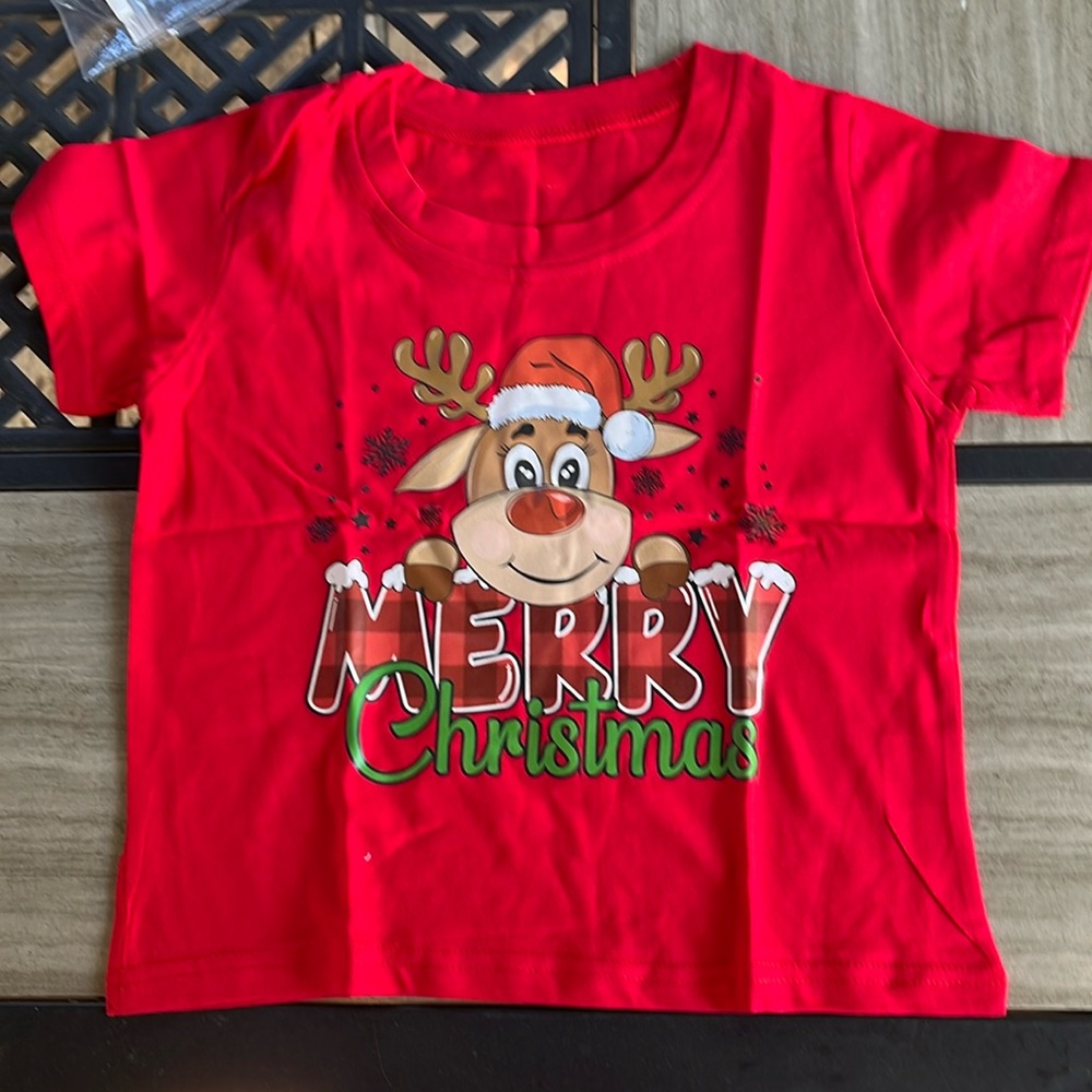 1210. 🎉🎄Toddler Short Sleeve Festive Christmas Shirt